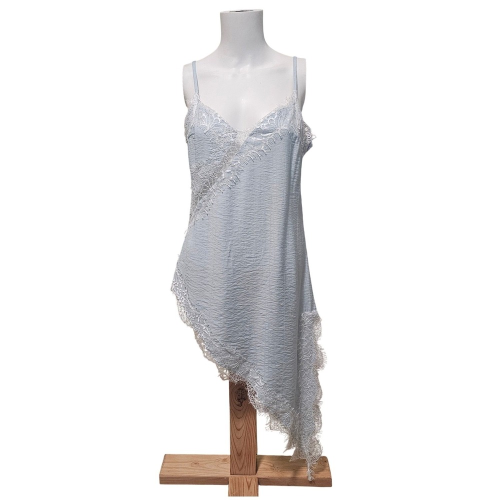 Light Blue Lace Asymmetrical Camisole Top Slip Fairycore Romantic‎ Festival S/XS
